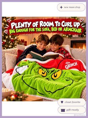 Bedding | Grinch Heated Throw Blanket 5x65 Fleece Sherpa Electric ...